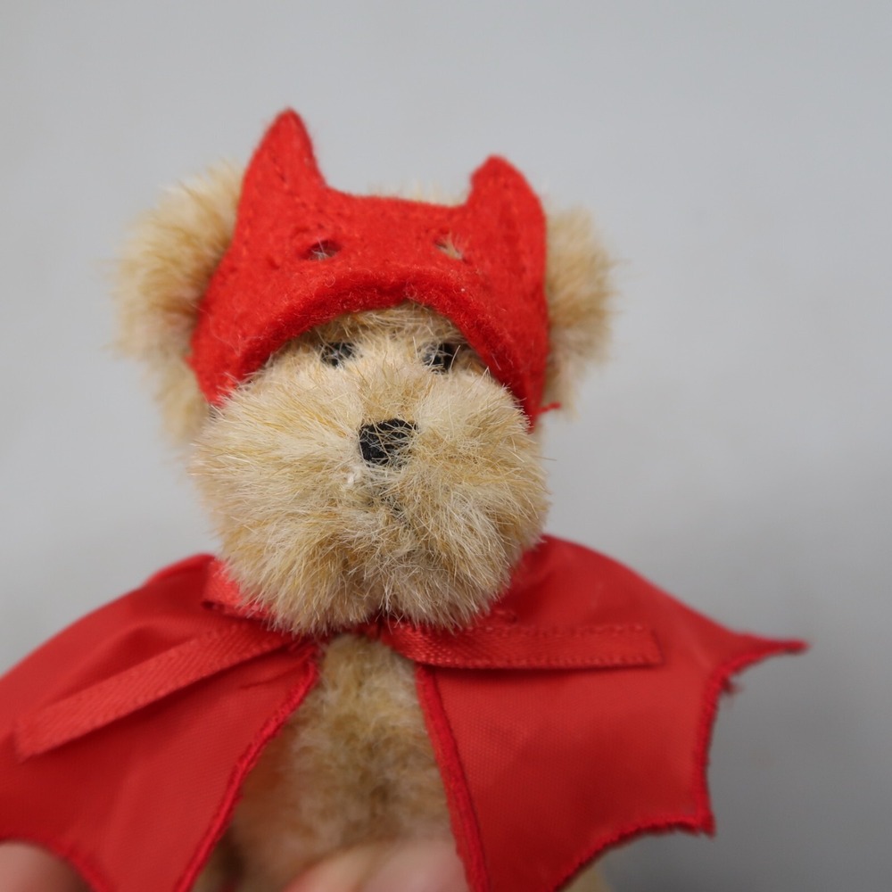 Boyds‎ Bear Mini Halloween Trick or Treaters Devil Costumes Mask Cape 4" Vintage